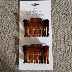 Set of 2 Studio Selection 2.25" Brown Claw Clips